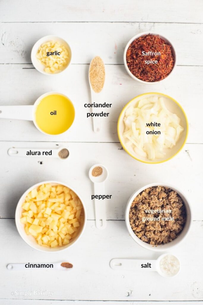 all ingredients in separate containers