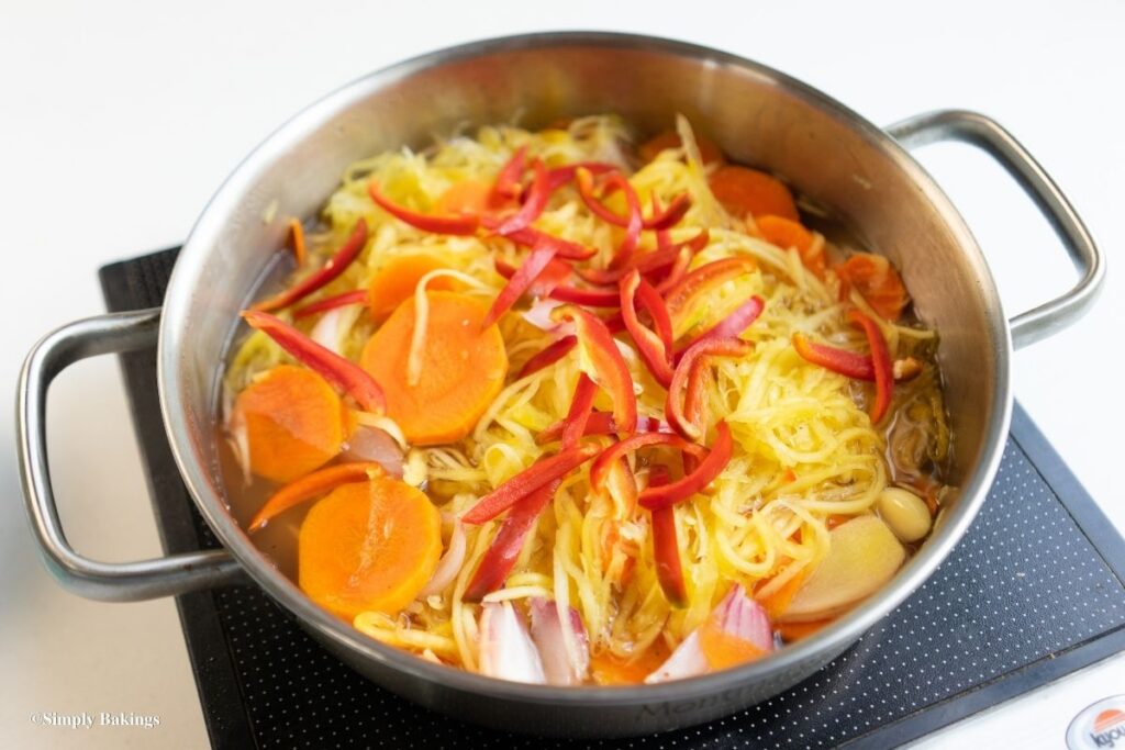 add the rest of ingredients to the mixture