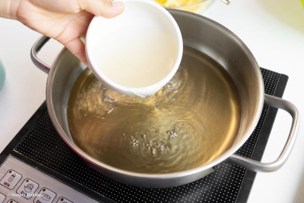 coconut vinegar added to sugar and water