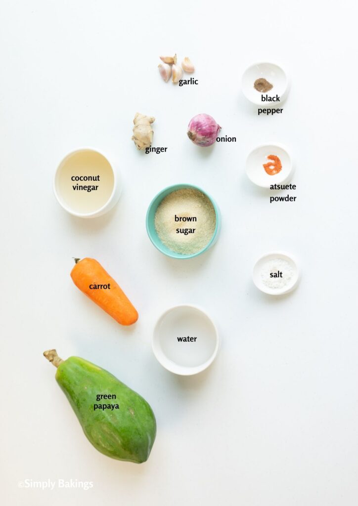 all ingredients in white bowls