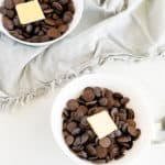 two bowls of chocolate keto pancake cereal