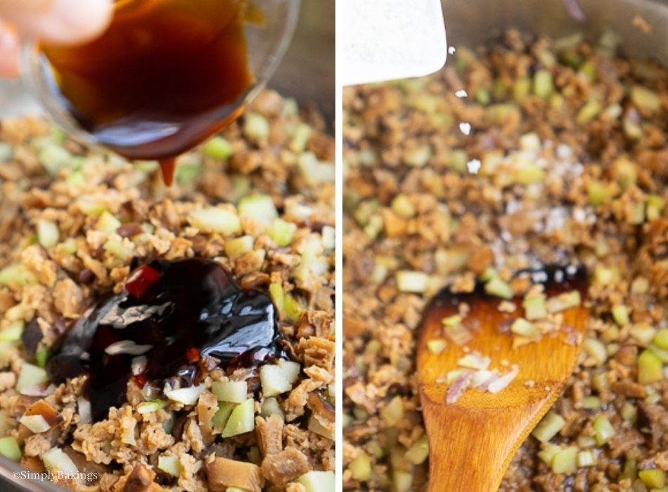 added oyster sauce and salt into the mixture