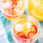 delicious strawberry mango lemonade in a glass