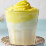 Whipped Mango Drink in a glass cup