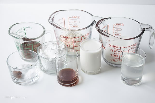 ingredients in glass measuring cups