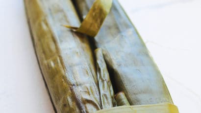 sweet and delicious suman malagkit in banana leaves