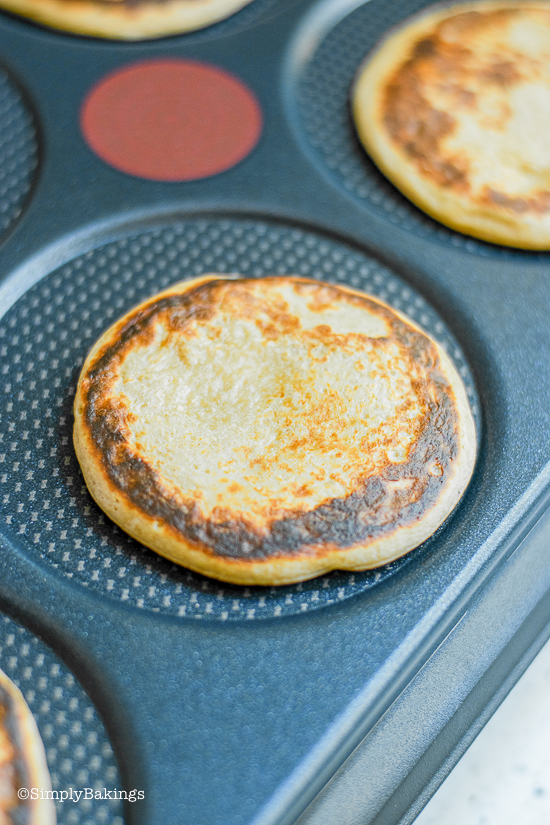 cooked egg free pancakes on a pancake machine