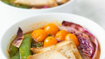 A bowl of Vegan Lemongrass Soup