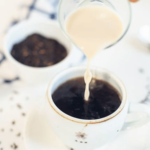 poured milk on rice coffee