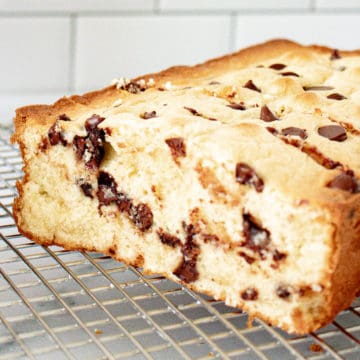 Half slice of Banana Chocolate Chip Pound Cake