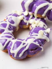 ube glazed mochi donut