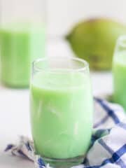 buko pandan juice in a glass