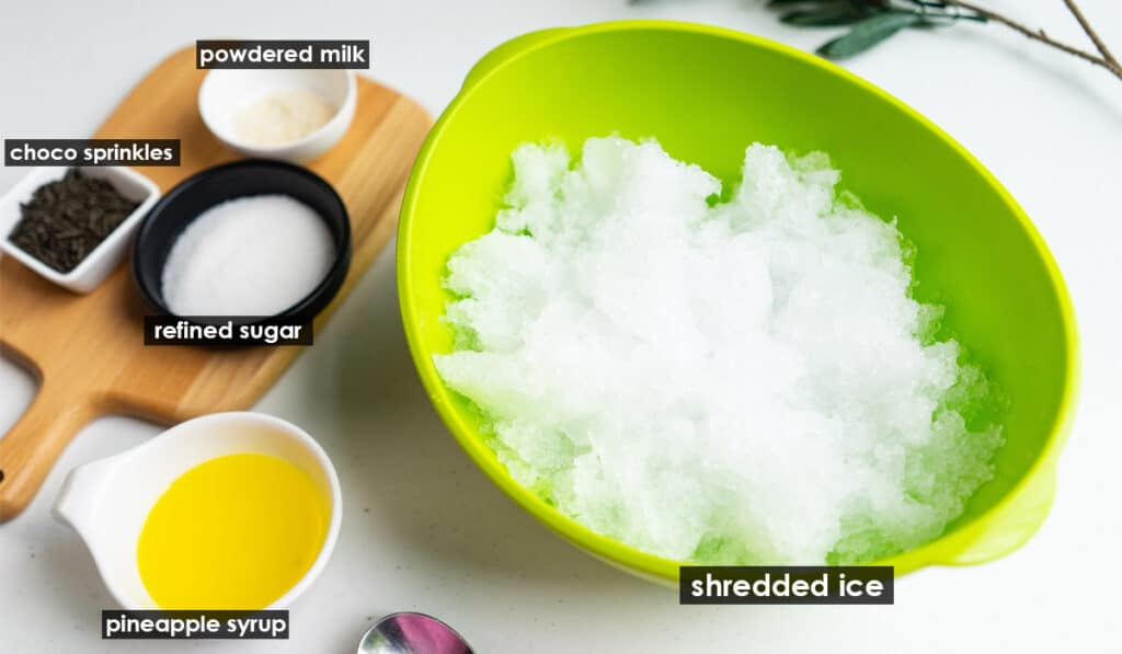 ingredients for Ice Scramble