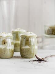 delicious matcha overnights oats in cups