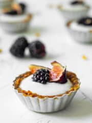 fruity mini tart topped fig and blackberries