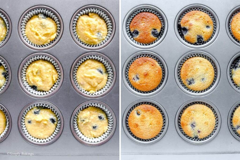baked the blueberry lemon muffin batter in the muffin tins