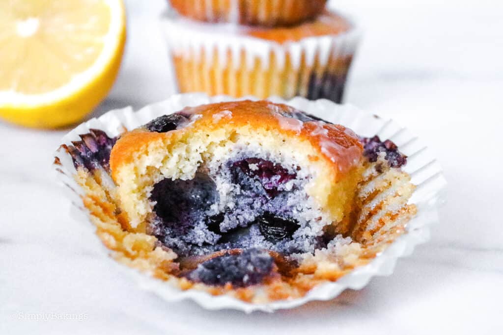 delicious blueberry lemon muffins with a  bite