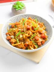 a bowl of vegetarian adodong labong