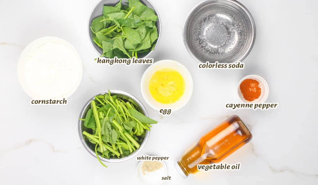 ingredients for crispy kangkong recipe