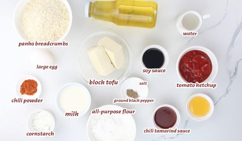 ingredients for tofu katsu 