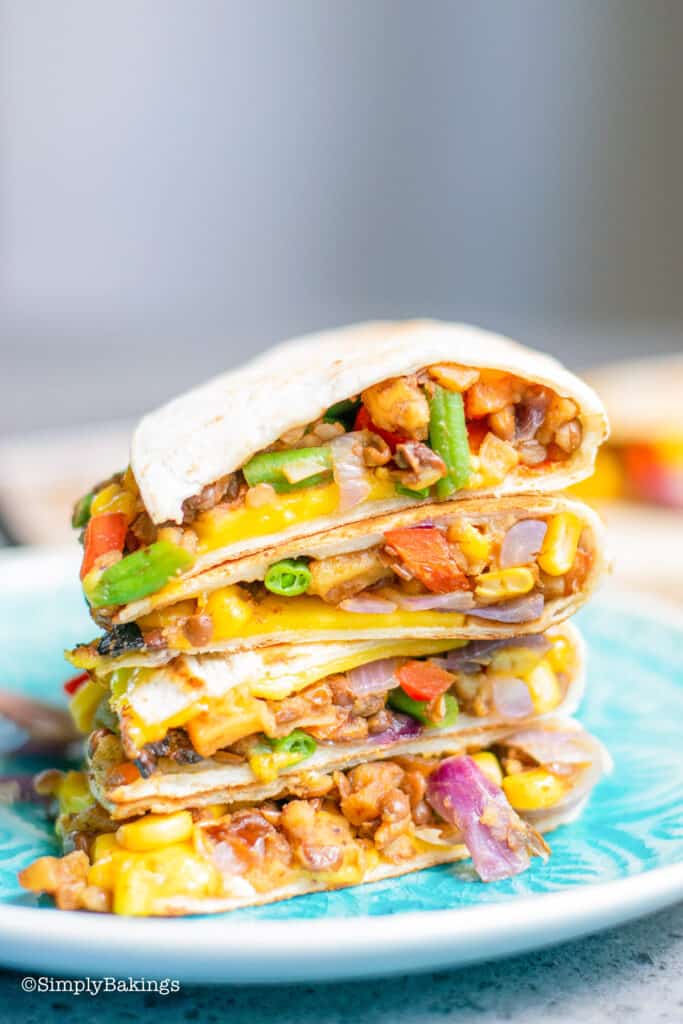 a stack of Vegan Quesadillas on a plate