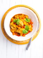 a bowl of Filipino veggie tofu