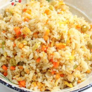 a healthy bowl of garlic fried rice