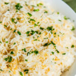 Filipino Fried Garlic Rice in a white plate