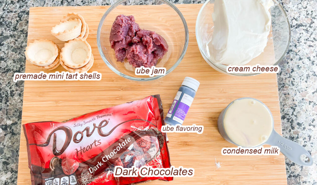 ingredients for ube tart recipe