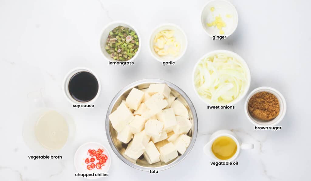 ingredients for lemongrass tofu recipe