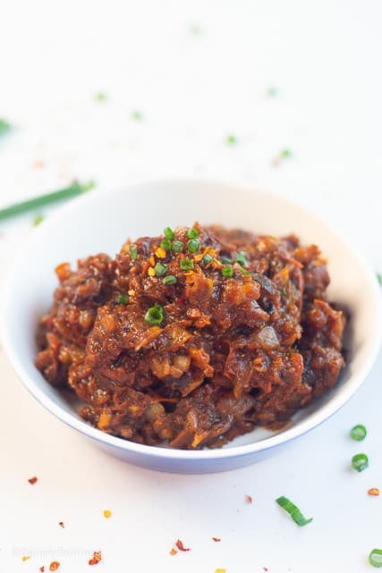 delicious Bagoong in a white bowl