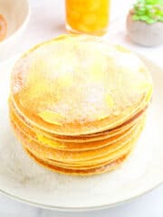 a stack of delicious pinoy hotcakes on a plate