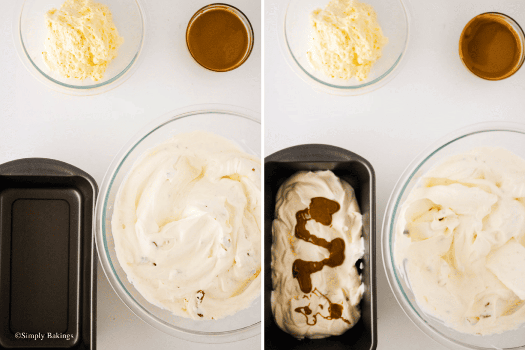 no-bake cheesecake and melted Biscoff cookie butter added to the mixture