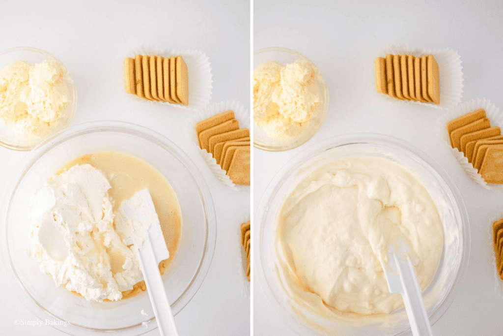 whipped cream folded into the condensed milk mixture