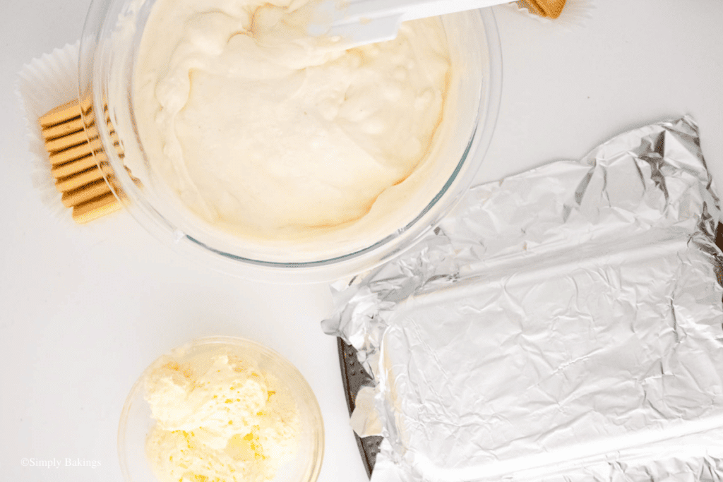 bread pan lined with foil