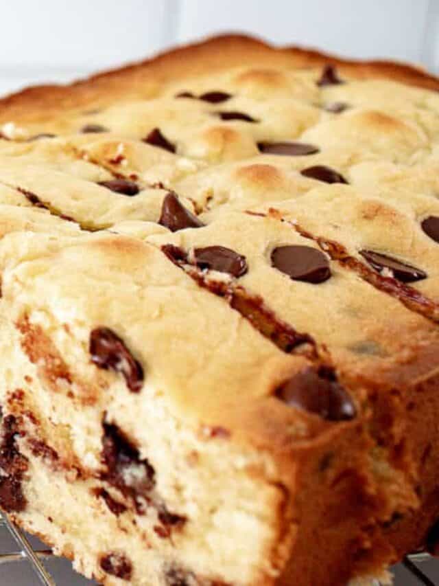 Cooling the newly-baked Banana Chocolate Chip Pound Cake