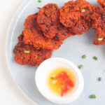 tasty okoy garnished with spring onions