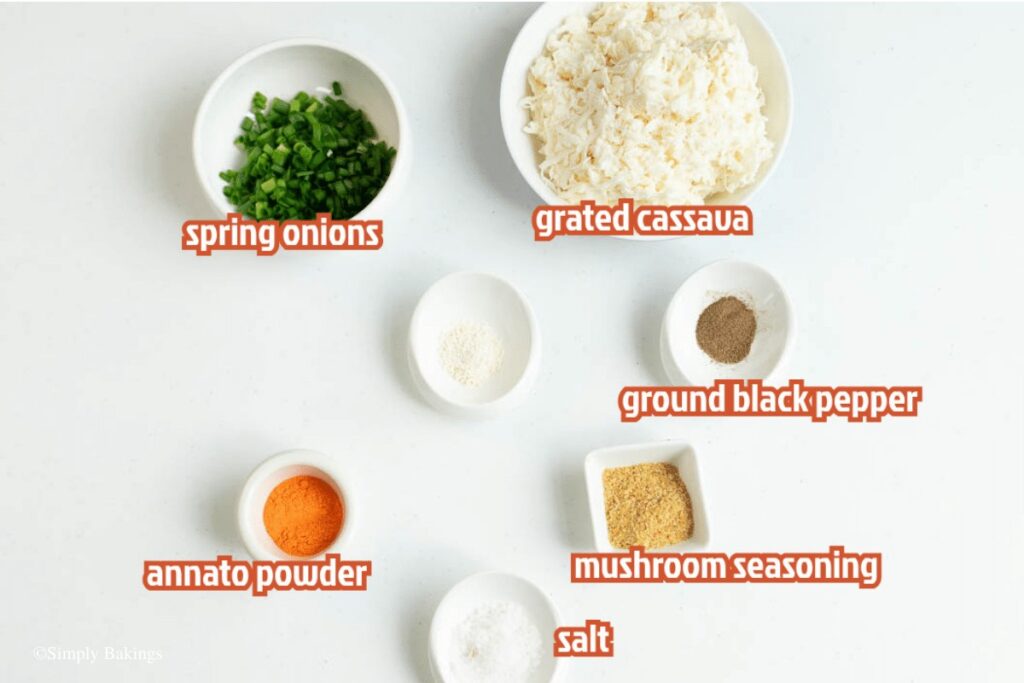 lisit of ingredients of okoy