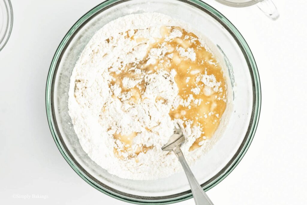 added oil on the flour mixture
