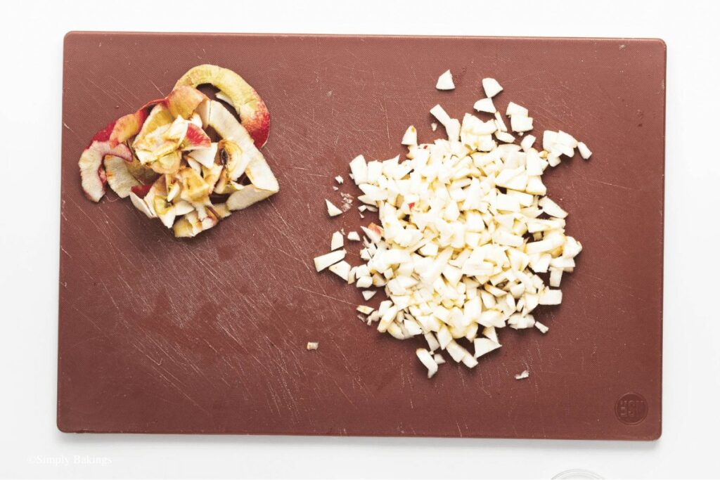 finely diced apples