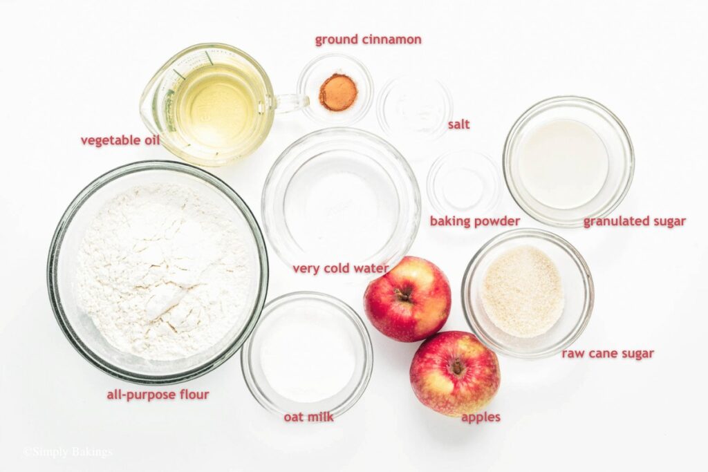list of ingredients of vegan apple pie cookies
