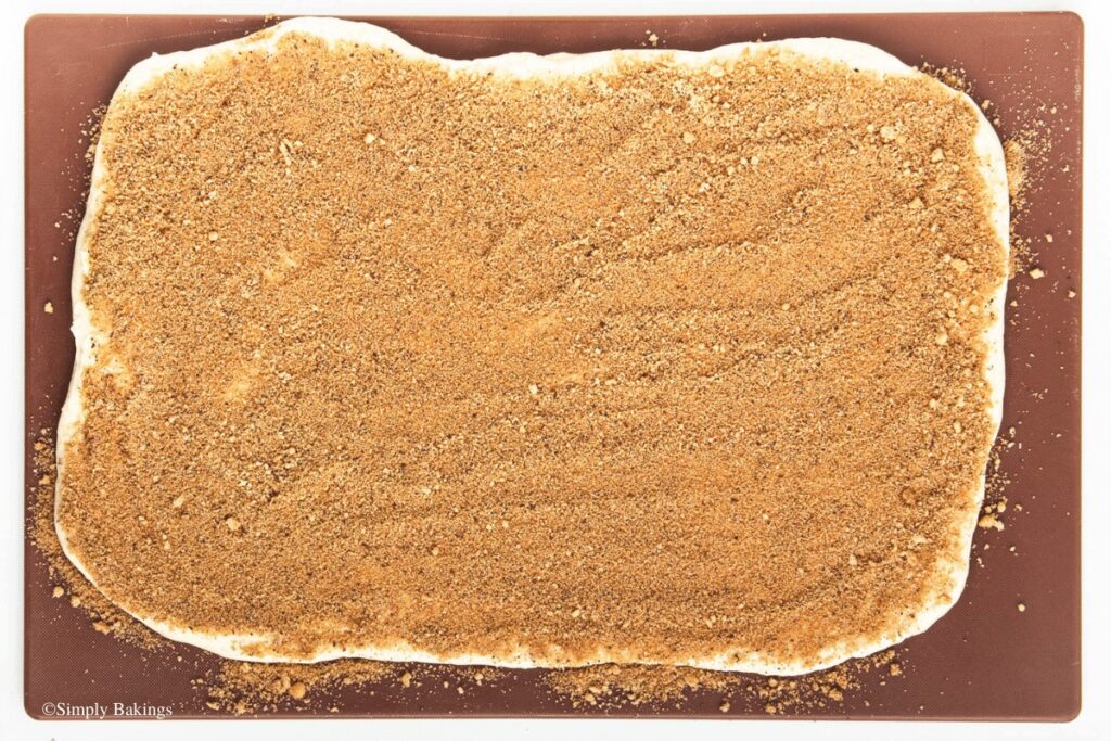 spiced sugar spread on dough