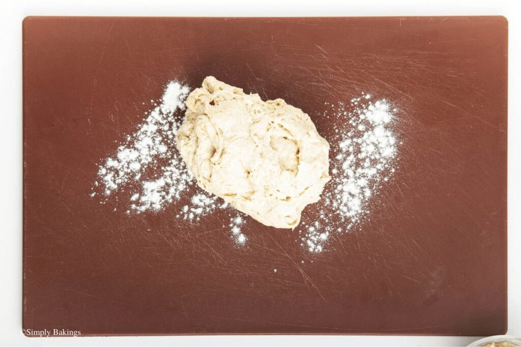 dough on floured surface
