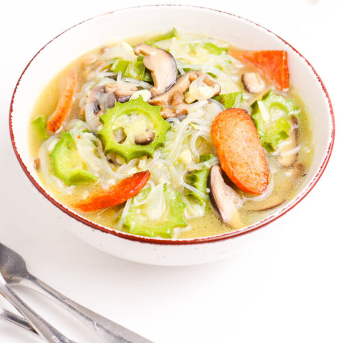 healthy and delicious ginisang patola in a white bowl