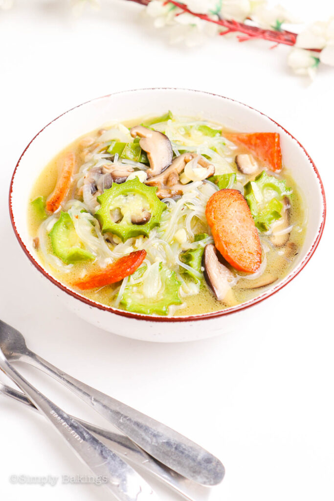 a bowl of delicious ginisang patola with mushroom