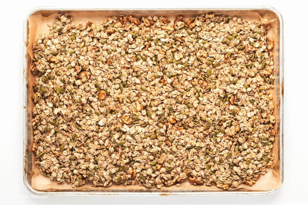 mixture  spread evenly on baking sheet