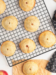 tasty apple cookies on a wire rack