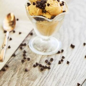 Mocha Nice Cream in a small dessert glass