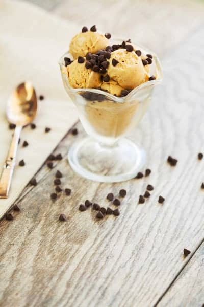 Mocha Nice Cream in a small dessert glass
