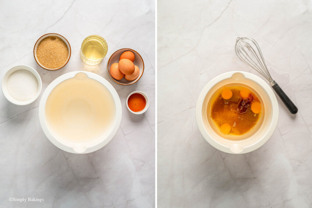 Eggs mixed with other ingredients